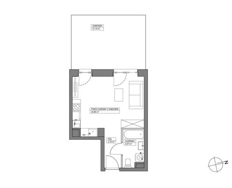 Plan 1 pok. 28m²