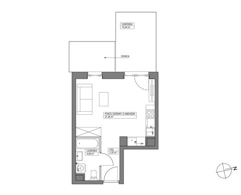 Plan 1 pok. 28m²