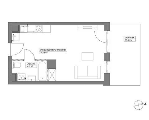 Plan 1 pok. 30m²