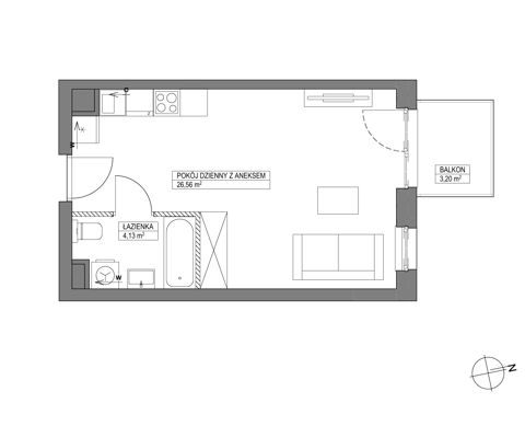 Plan 1 pok. 31m²