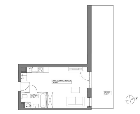 Plan 1 pok. 31m²