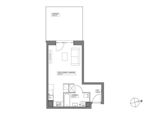 Plan 1 pok. 32m²