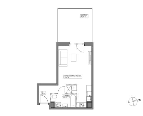 Plan 1 pok. 32m²