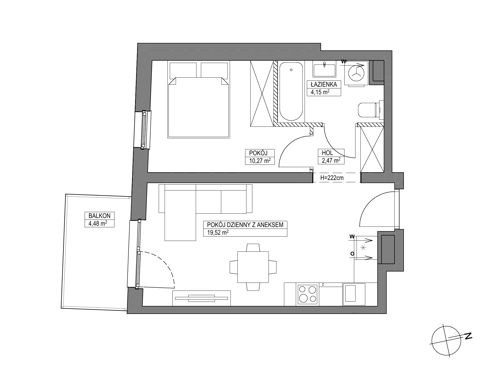 Plan 2 pok. 36m²