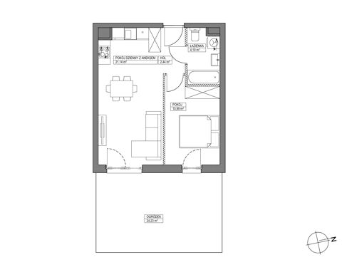 Plan 2 pok. 39m²