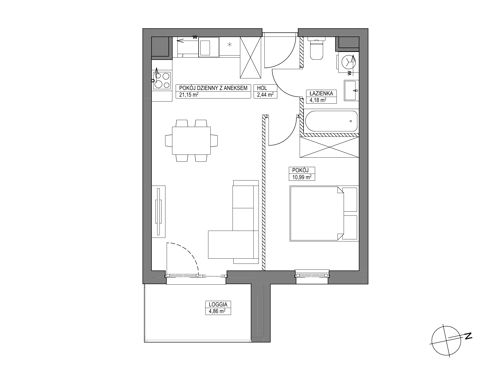 Plan 2 pok. 39m²