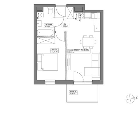 Plan 2 pok. 39m²
