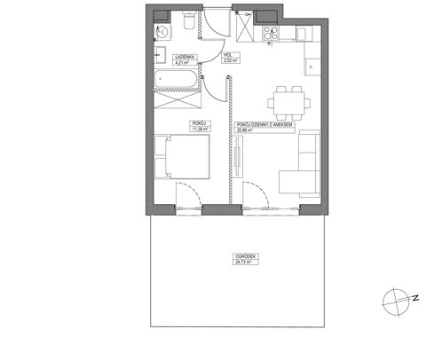 Plan 2 pok. 39m²