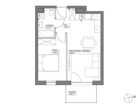 Plan 2 pok. 39m²