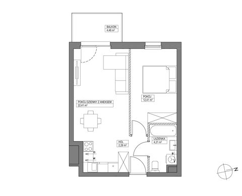 Plan 2 pok. 41m²