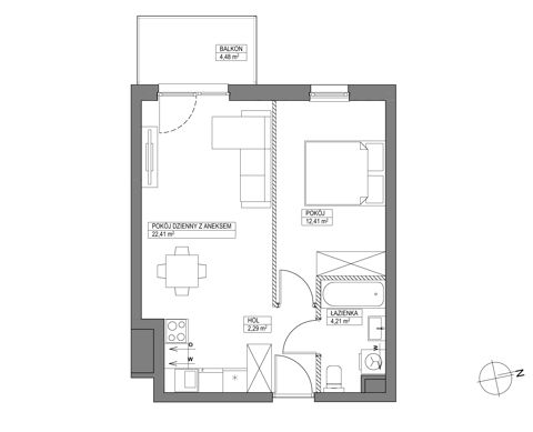 Plan 2 pok. 41m²