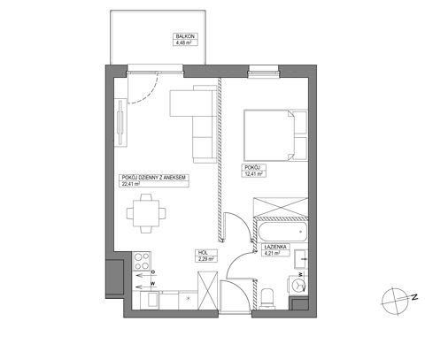 Plan 2 pok. 41m²