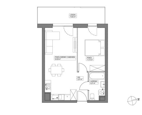 Plan 2 pok. 42m²