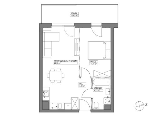 Plan 2 pok. 42m²