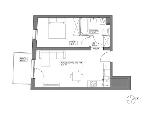 Plan 2 pok. 42m²