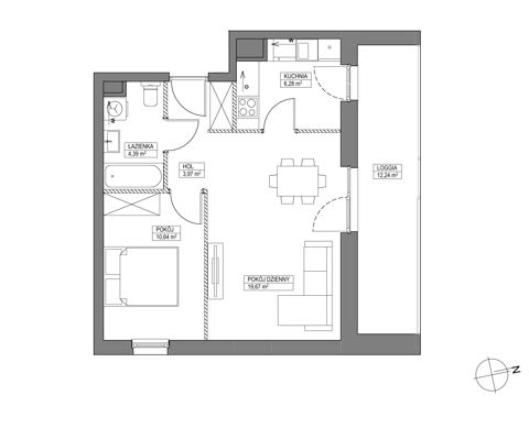Plan 2 pok. 45m²
