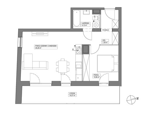 Plan 2 pok. 48m²