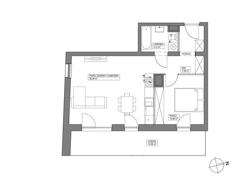 Plan 2 pok. 48m²