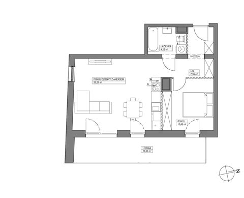 Plan 2 pok. 48m²