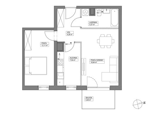 Plan 2 pok. 49m²