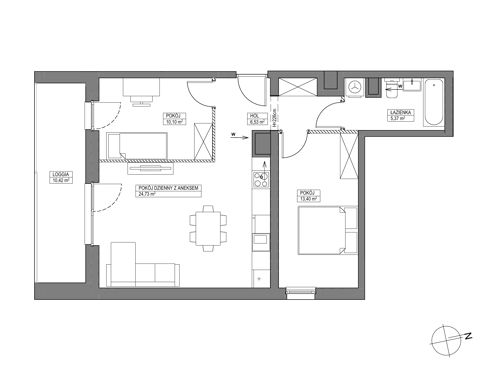 Plan 3 pok. 60m²