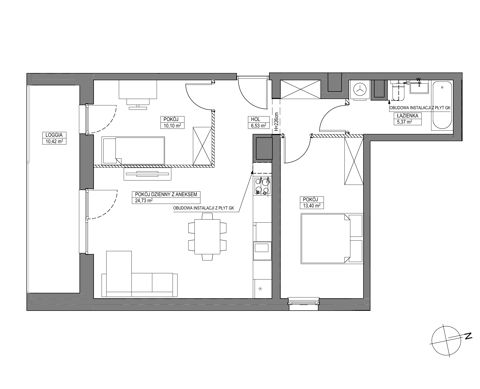 Plan 3 pok. 60m²