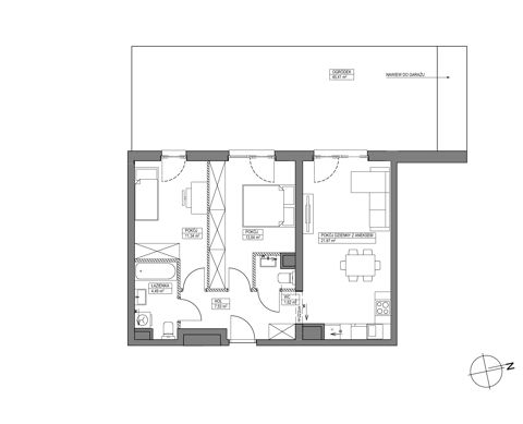 Plan 3 pok. 60m²
