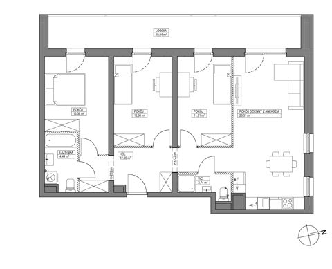 Plan 4 pok. 84m²