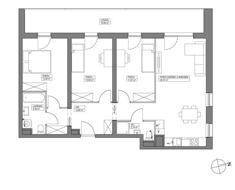Plan 4 pok. 84m²