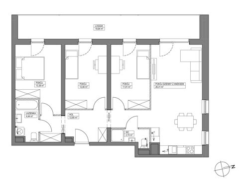 Plan 4 pok. 84m²