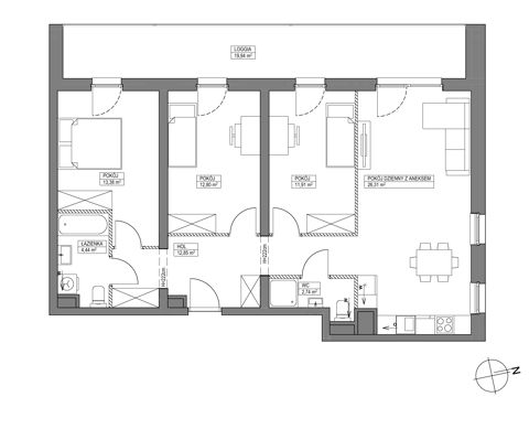 Plan 4 pok. 84m²
