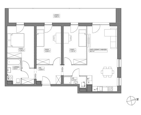 Plan 4 pok. 84m²