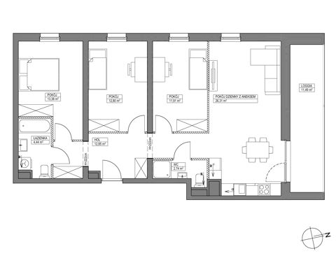 Plan 4 pok. 84m²