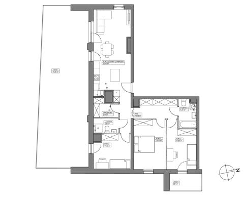 Plan 4 pok. 90m²
