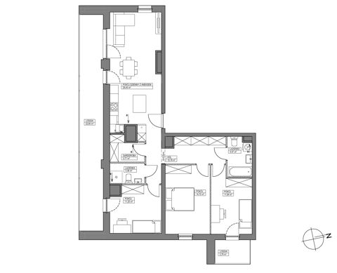 Plan 4 pok. 90m²