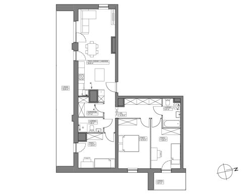 Plan 4 pok. 90m²