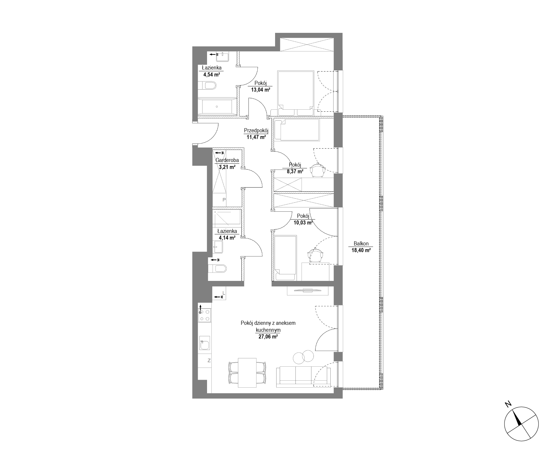 Plan 4 pok. 82m²