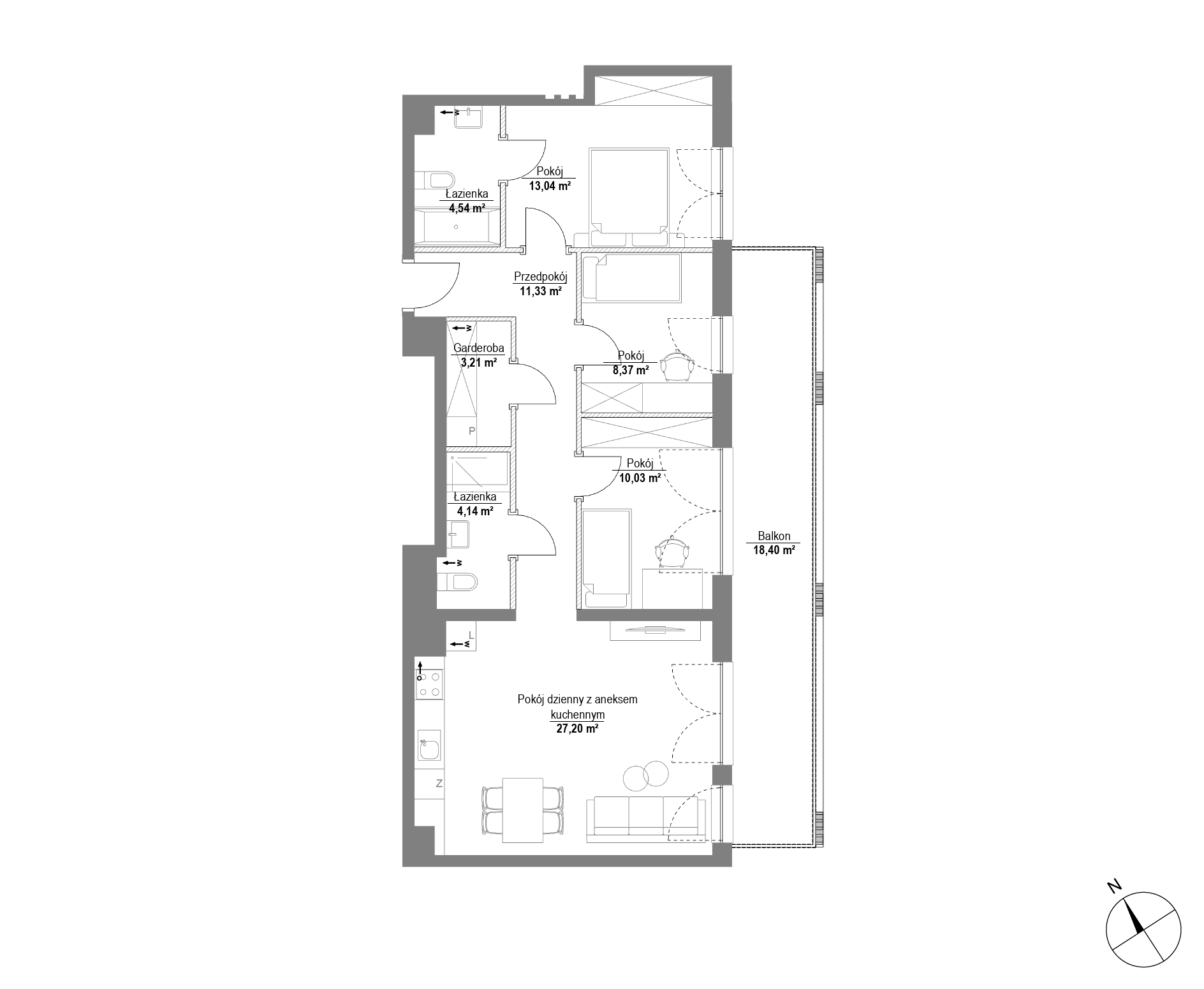 Plan 4 pok. 82m²
