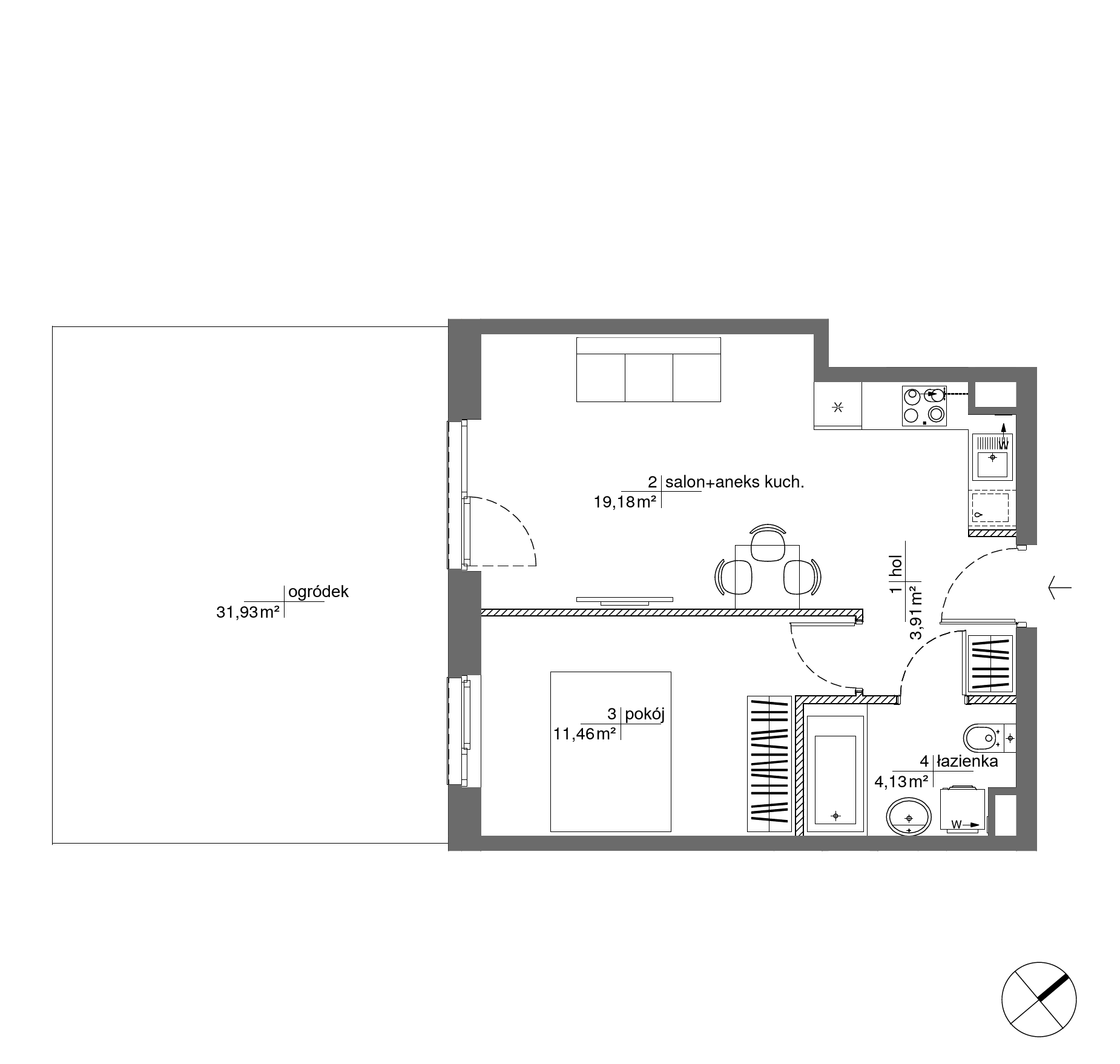 Plan 2 pok. 39m²