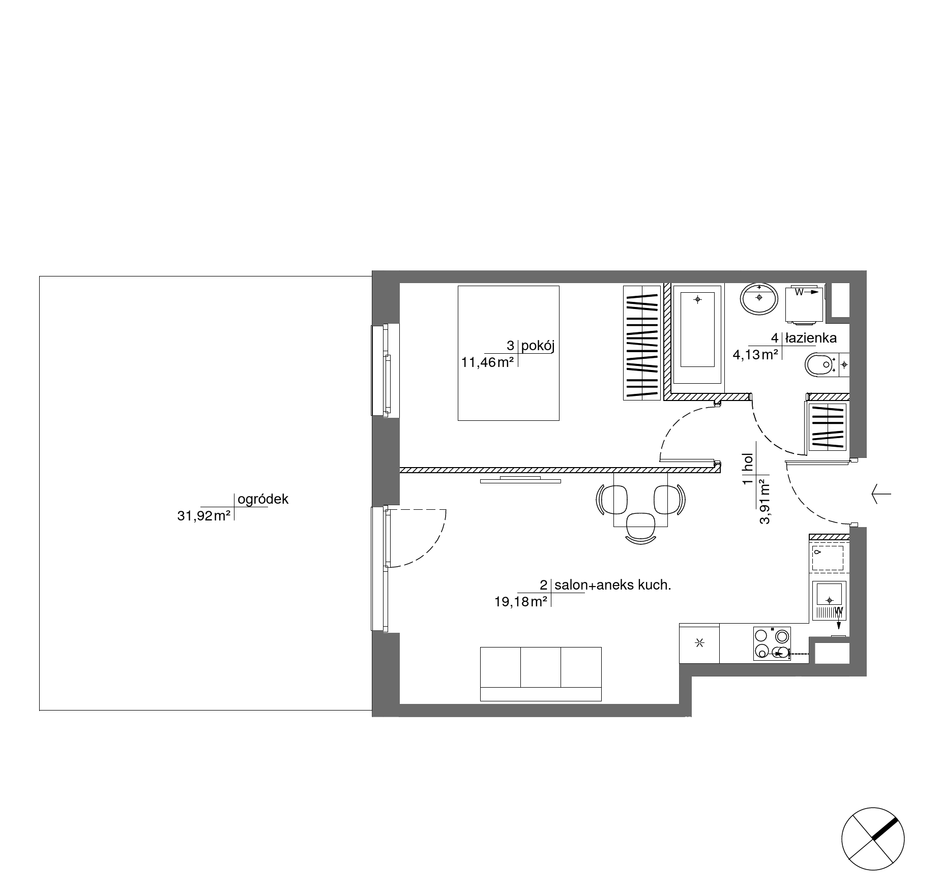 Plan 2 pok. 39m²