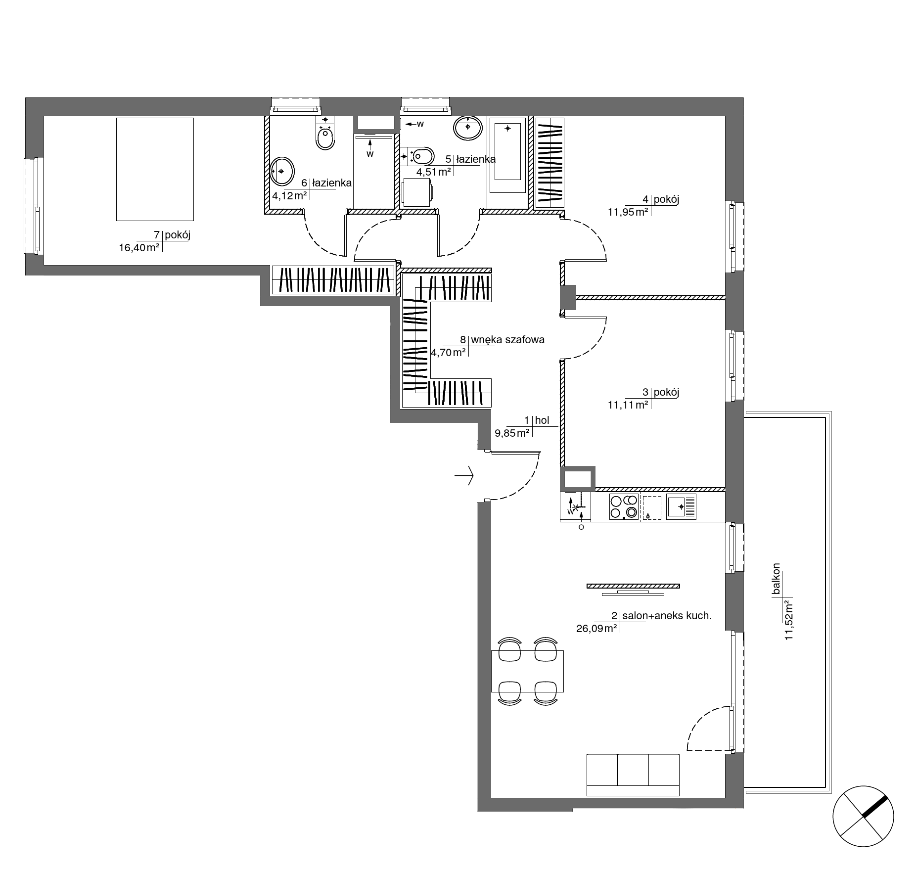 Plan 4 pok. 89m²