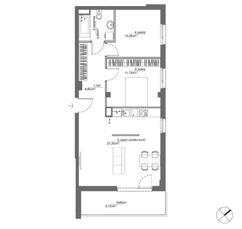 Plan 3 pok. 63m²