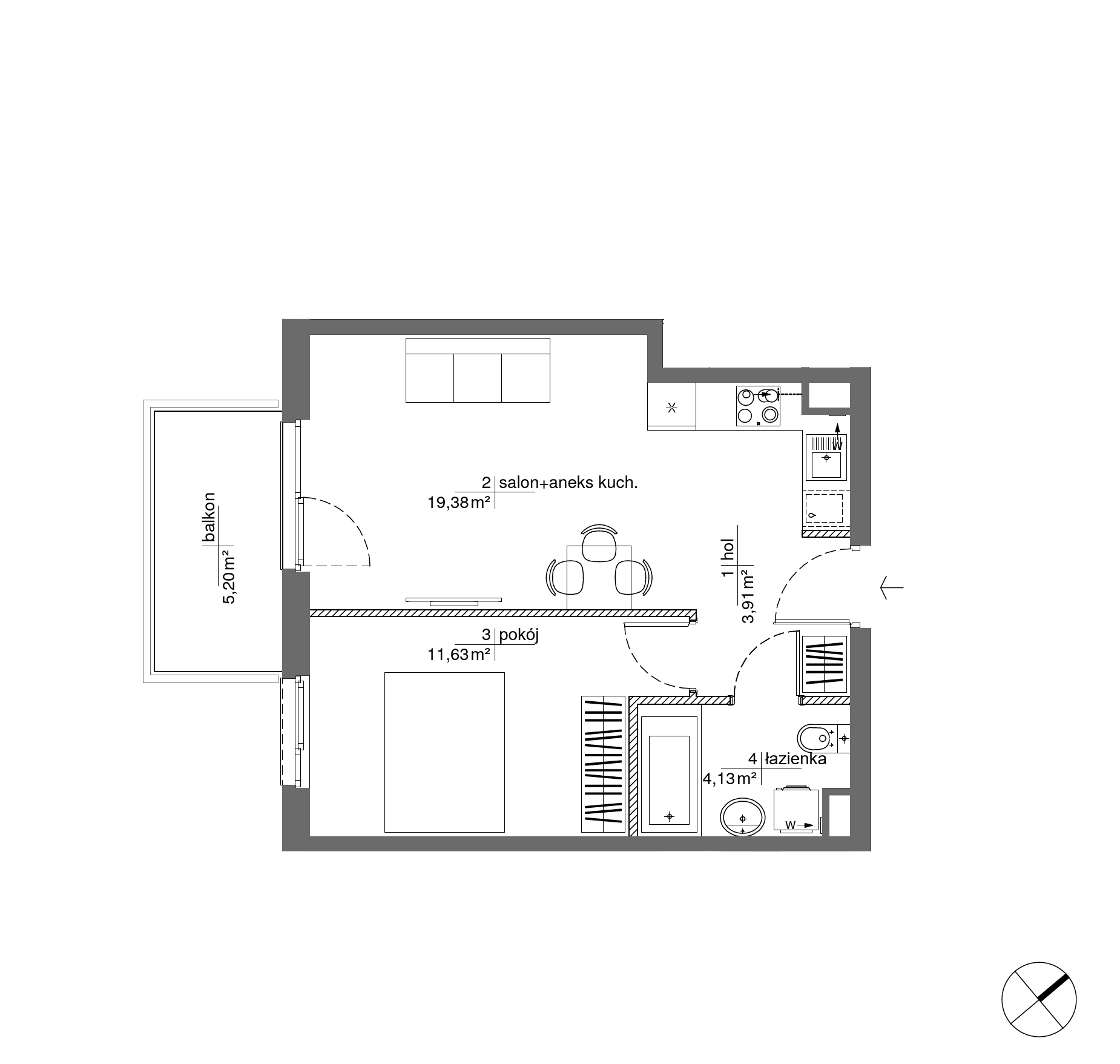 Plan 2 pok. 39m²