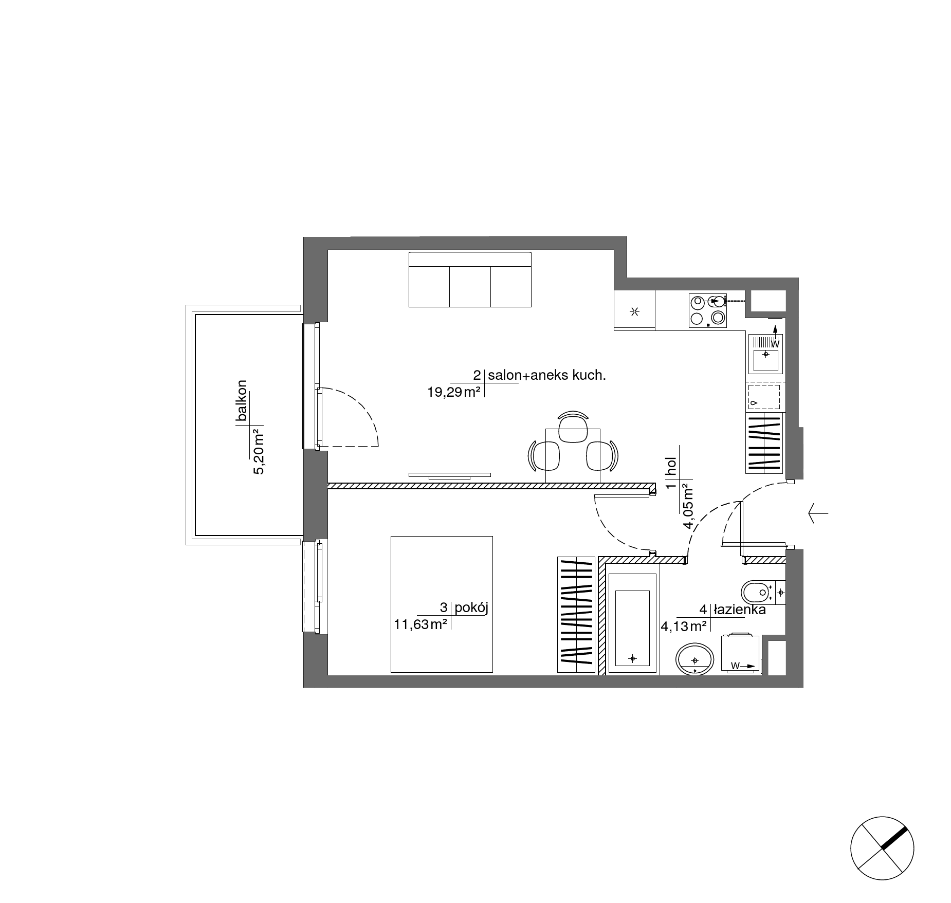 Plan 2 pok. 39m²