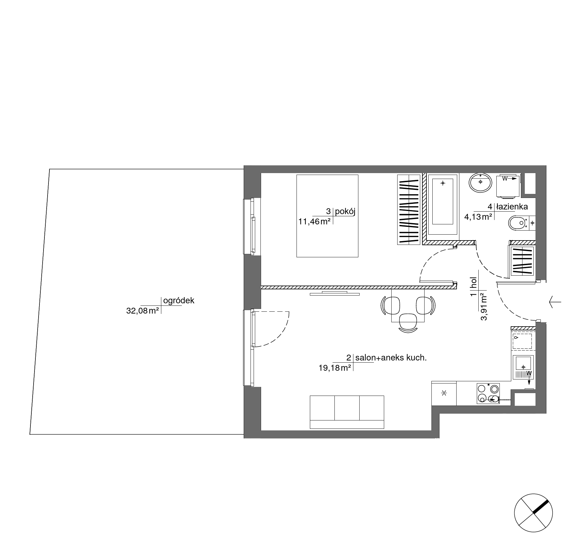 Plan 2 pok. 39m²