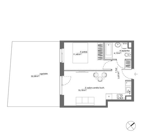 Plan 2 pok. 39m²