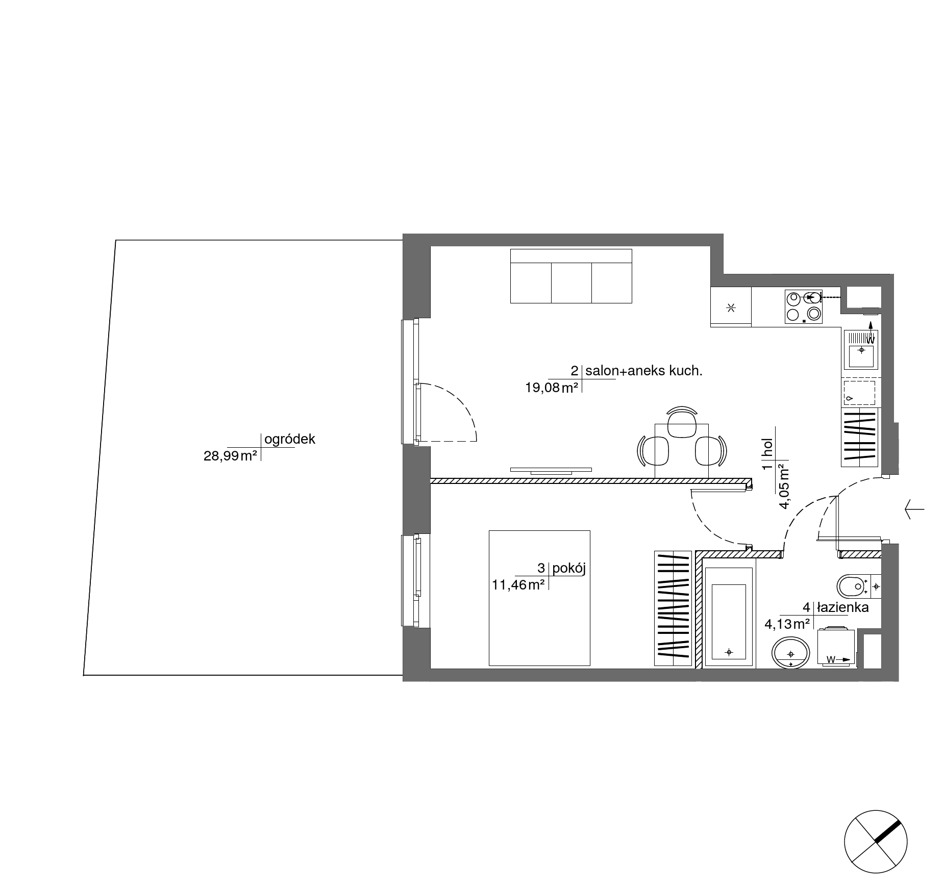 Plan 2 pok. 39m²