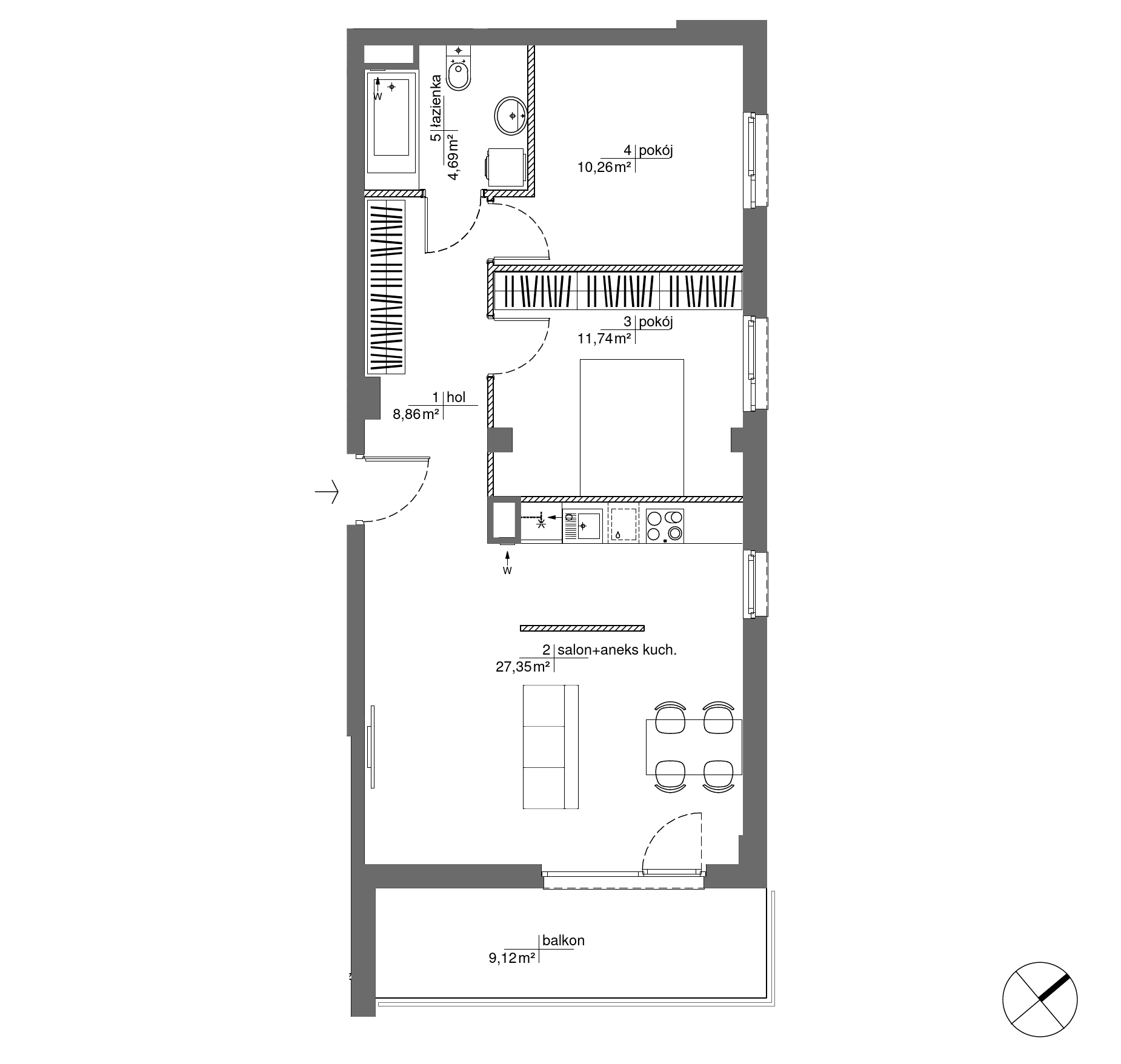 Plan 3 pok. 63m²