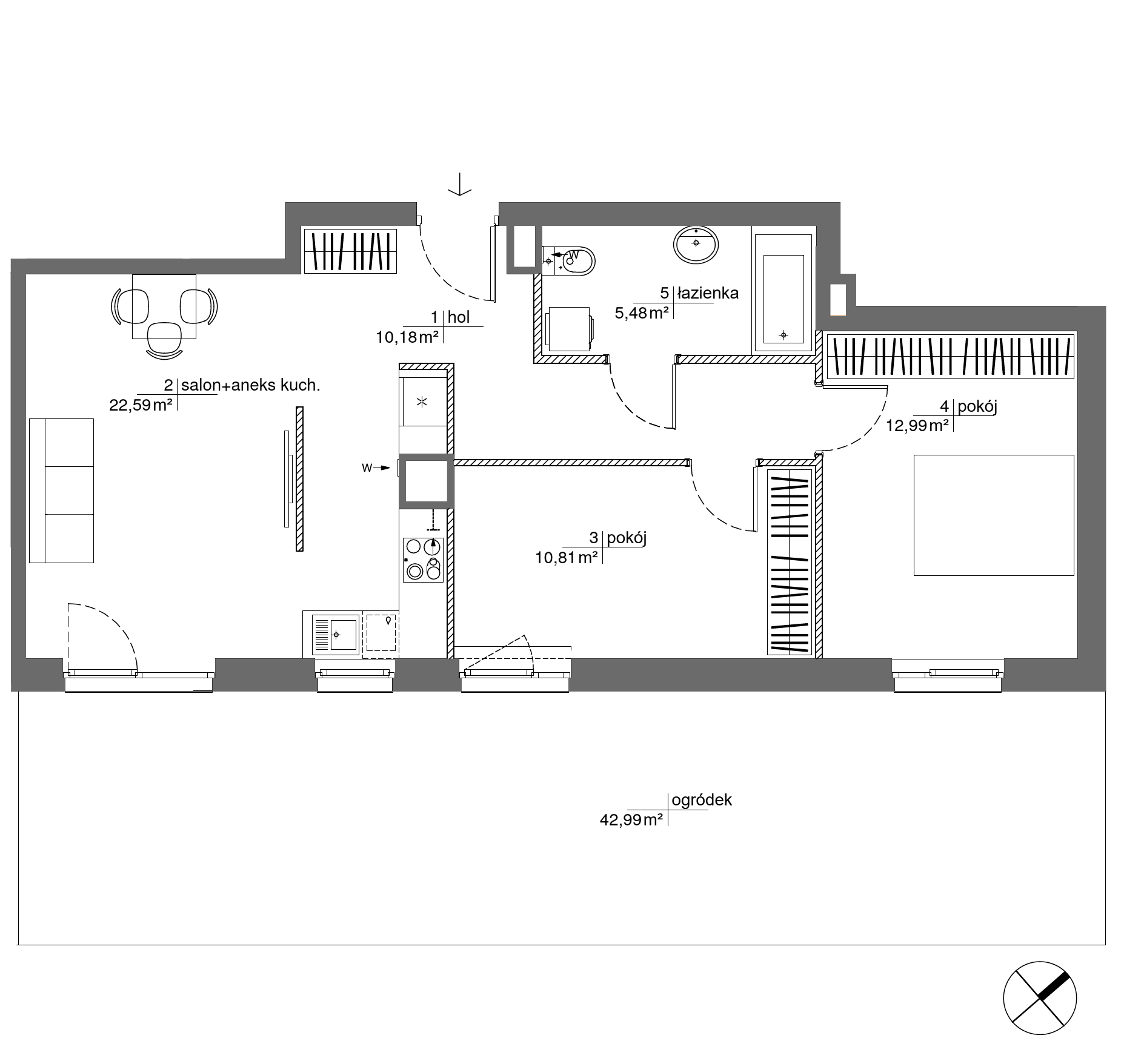 Plan 3 pok. 62m²