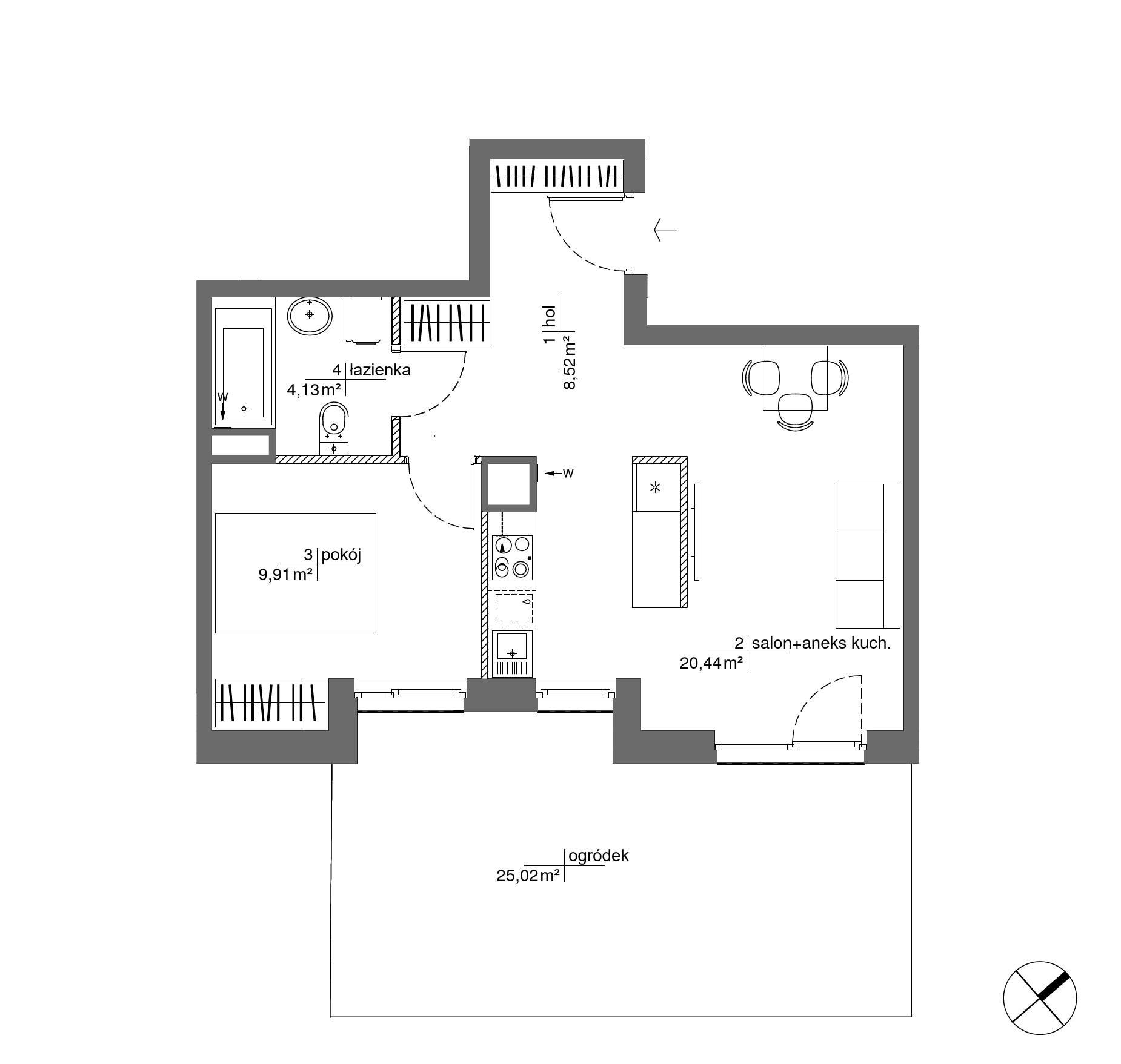 Plan 2 pok. 43m²